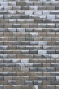 Grey bright dark brown wet weathered decorative abstract brick wall vertical Royalty Free Stock Photo