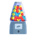 Grey bubblegum machine icon cartoon vector. Slot equipment