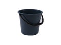 Grey bucket made of plastic for various purposes on a white background