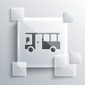 Grey Bus icon isolated on grey background. Transportation concept. Bus tour transport sign. Tourism or public vehicle Royalty Free Stock Photo