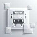 Grey Bus icon isolated on grey background. Transportation concept. Bus tour transport sign. Tourism or public vehicle Royalty Free Stock Photo