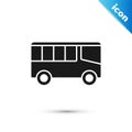 Grey Bus icon isolated on white background. Transportation concept. Bus tour transport sign. Tourism or public vehicle Royalty Free Stock Photo