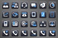 24 Grey Call Center Communication Button Icons Royalty Free Stock Photo