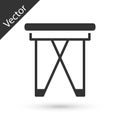Grey Camping portable folding chair icon isolated on white background. Rest and relax equipment. Fishing seat. Vector