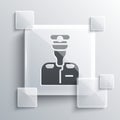 Grey Captain of ship icon isolated on grey background. Travel tourism nautical transport. Voyage passenger ship, cruise Royalty Free Stock Photo