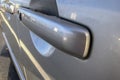 Grey car door handle Royalty Free Stock Photo