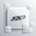 Grey Car headlight icon isolated on grey background. Square glass panels. Vector Illustration Royalty Free Stock Photo