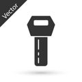 Grey Car key with remote icon isolated on white background. Car key and alarm system. Vector Royalty Free Stock Photo