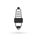 Grey Car spark plug icon isolated on white background. Car electric candle. Vector