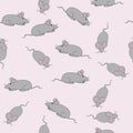 Grey cartoon mice seamless