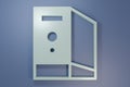 Grey Case of computer icon isolated on purple-blue background. Computer server. Workstation. Minimalism concept. 3D Royalty Free Stock Photo