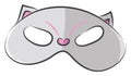 A grey cat face mask vector or color illustration