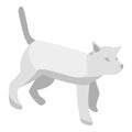 Grey cat icon, isometric style