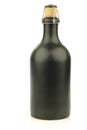 Grey ceramic beer bottle with a cork