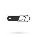 Grey Chainsaw icon isolated on white background. Vector