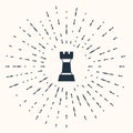 Grey Chess icon isolated on beige background. Business strategy. Game, management, finance. Abstract circle random dots