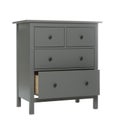 Grey chest of drawers isolated