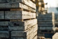 Grey cinder blocks stacked for construction site use Royalty Free Stock Photo