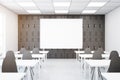 Grey classroom interior Royalty Free Stock Photo