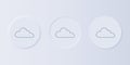 Grey Cloud icon isolated on grey background. Set icons in square buttons. Vector Royalty Free Stock Photo