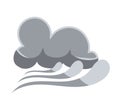 Grey clouds and blowing wind symbol. Weather forecast elem Royalty Free Stock Photo