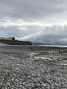 Grey Clouds Over  Kilve Beach , Somerset, England, UK Royalty Free Stock Photo