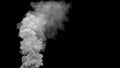 grey co2 emissions smoke emission from urban fire on black, isolated - industrial 3D rendering