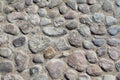 Grey cobblestone texture of a ground with many stones Royalty Free Stock Photo