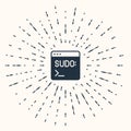 Grey Code terminal icon isolated on beige background. Browser window with command line. Command panel. Programming Royalty Free Stock Photo