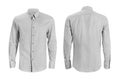 Grey color formal shirt with button down collar isolated on whit Royalty Free Stock Photo