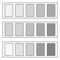 Grey color palette. Monochromatic tone range. Neutral shade Vector. Grayscale gradient spectrum. Royalty Free Stock Photo