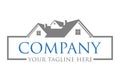 Grey Color Simple Modern House Logo Design Royalty Free Stock Photo
