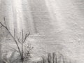 grey colour glass plants water landscape background nature painting texture canvas Royalty Free Stock Photo