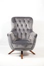 Grey comfortable armchair isolated on a white background Royalty Free Stock Photo