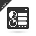 Grey Computer api interface icon isolated on white background. Application programming interface API technology