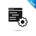 Grey Computer api interface icon isolated on white background. Application programming interface API technology