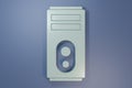 Grey Computer icon isolated on purple-blue background. PC component sign. Minimalism concept. 3D render illustration Royalty Free Stock Photo