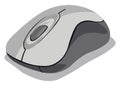 Grey computer mouse, illustration, vector Royalty Free Stock Photo