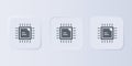 Grey Computer processor with microcircuits CPU icon isolated on grey background. Chip or cpu with circuit board. Micro Royalty Free Stock Photo
