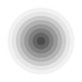 Grey concentric rings. Epicenter theme. Simple flat vector illustration