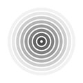 Grey concentric rings. Epicenter theme. Simple flat vector illustration