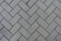 grey concrete pavement with herringbone layout texture Royalty Free Stock Photo
