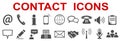 Grey contact icons - vector