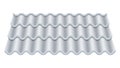 Grey Corrugated Tile Vector. Classic Ceramic Tiles Cover. Fragment Of Roof Illustration. Royalty Free Stock Photo