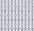 Grey Corrugated Tile Vector. Seamless Pattern. Classic Ceramic Tiles Cover. Fragment Of Roof Illustration. Royalty Free Stock Photo