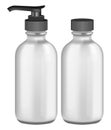 Grey cosmetic bottles