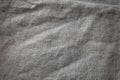 Grey Cotton Burlap Cloth Fabric Background Close-Up