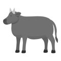 Grey cow icon cartoon vector. Farm breed