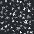 Grey Cow icon isolated seamless pattern on black background. Vector Royalty Free Stock Photo
