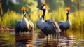 Grey crowned crane are the most beautiful birds in the world, ranked number 7 in natural beauty Royalty Free Stock Photo